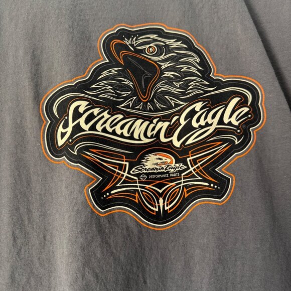Harley Davidson Mens Screamin' Eagle Gray SS Tshirt, Size XL - Picture 3 of 8